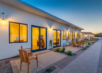 Vista Living Camelback patio at night